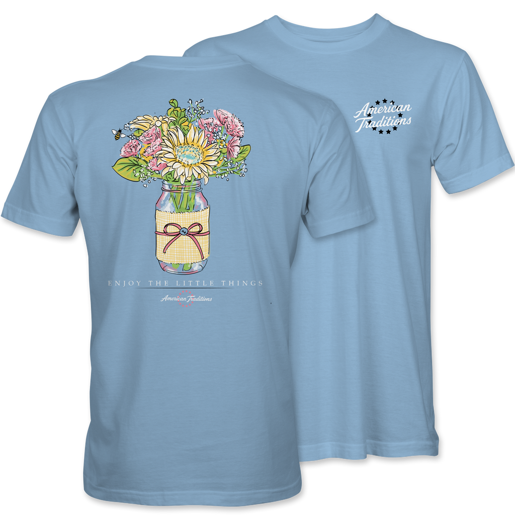 Flower Mason Jar - 22573 - Sky