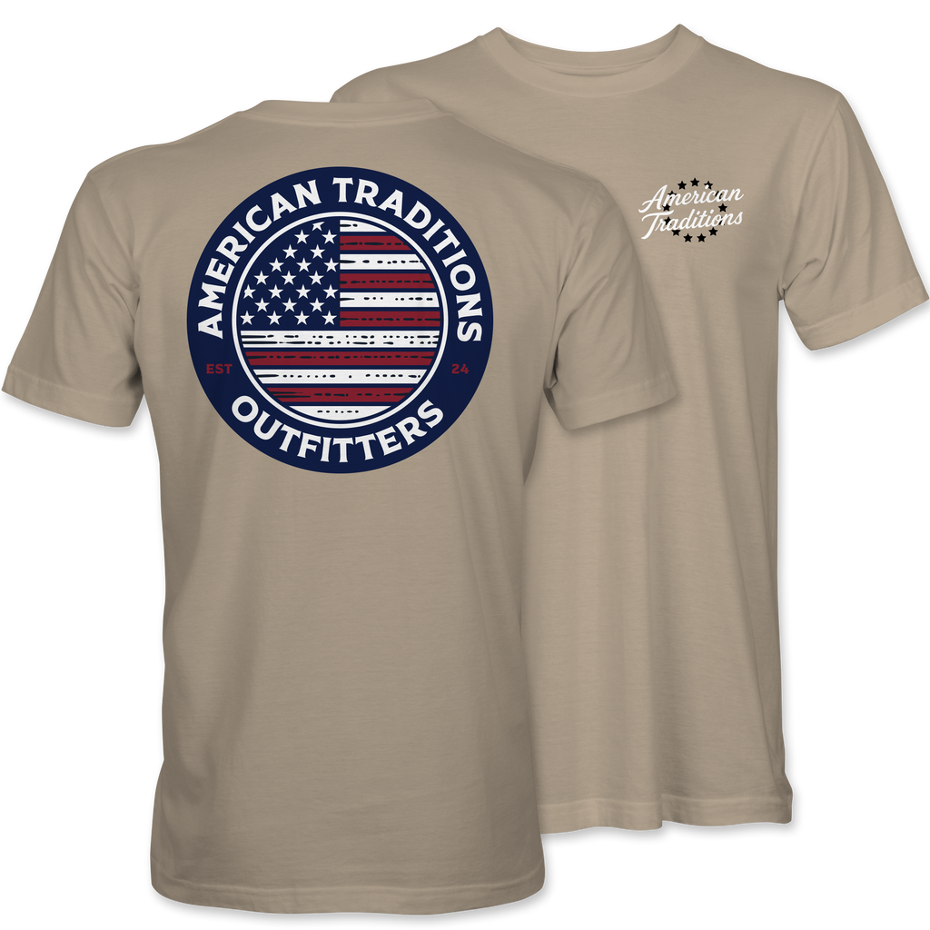 Flag Circle Logo - 22257 - Latte