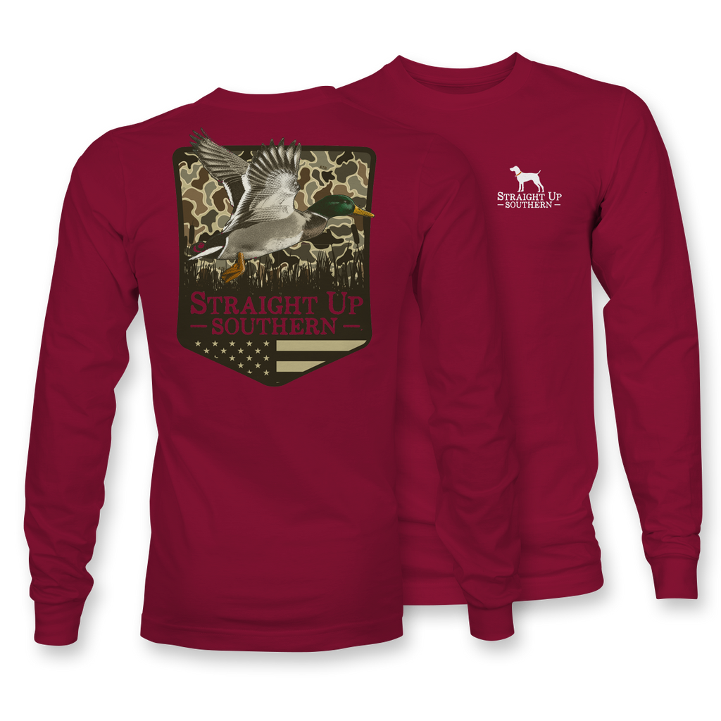 Duck Camo Patch - LONG SLEEVE - 22580 - Cardinal