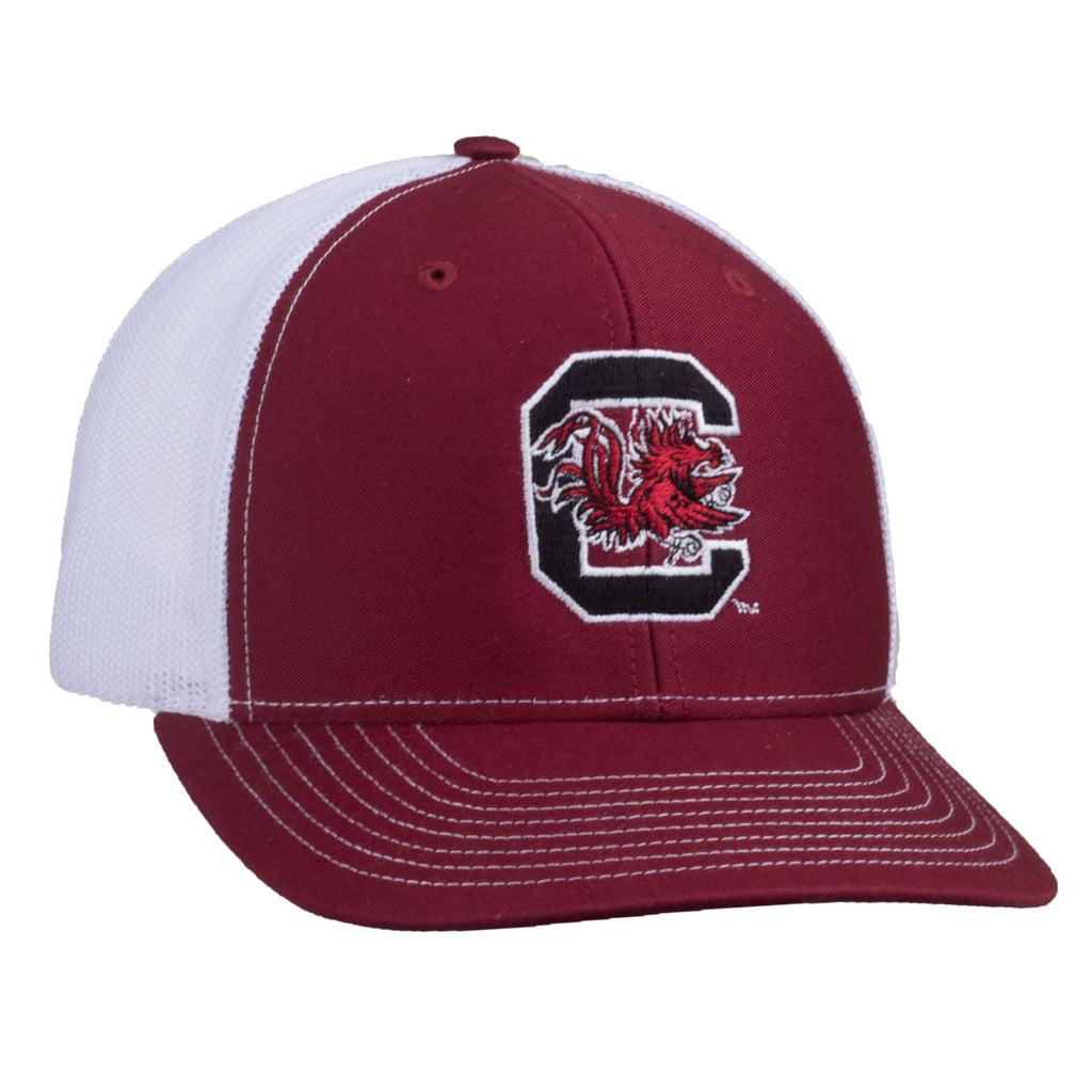 Block C Logo - Richardson Mesh Hat - Garnet/White - 15888