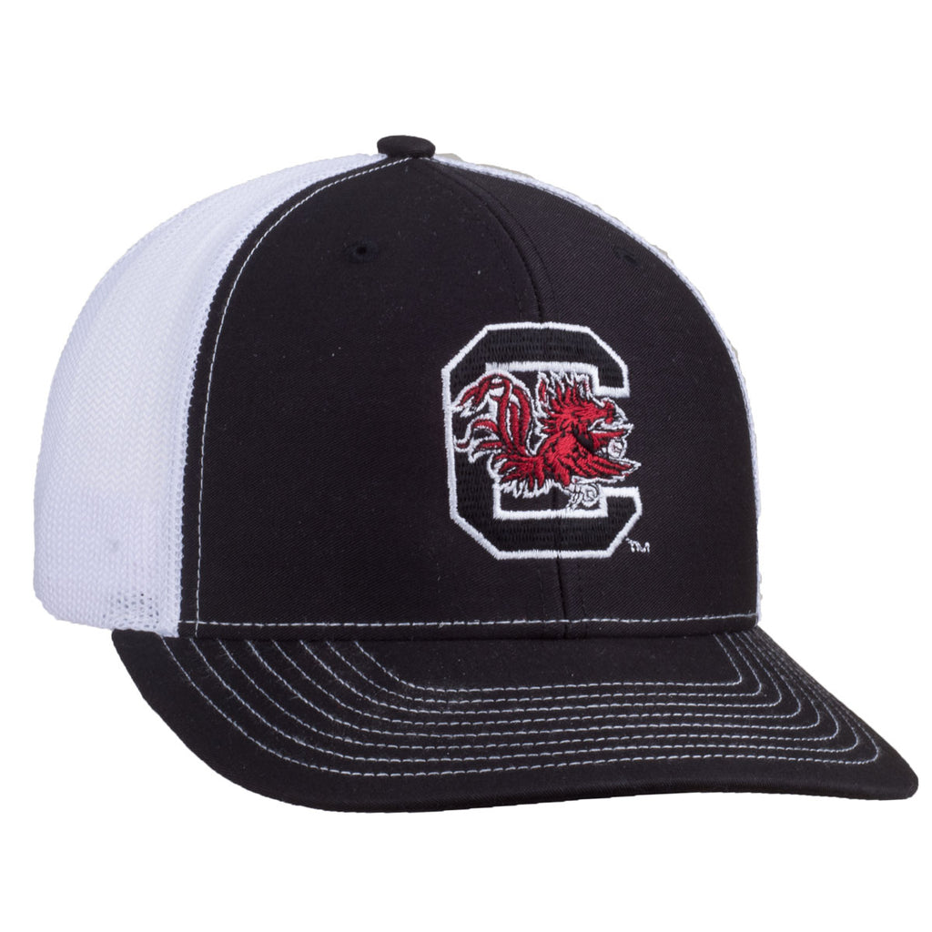 Block C Logo - Richardson Mesh Hat - Black/White - 15893