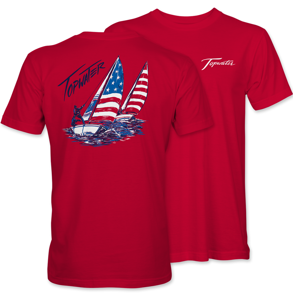 Sailboats Flag - 17200 Red