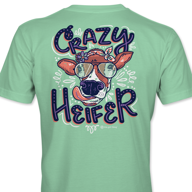 Crazy Heifer Itsa Girl Thing Short Sleeve Cotton T Shirt Koss Creative 9312