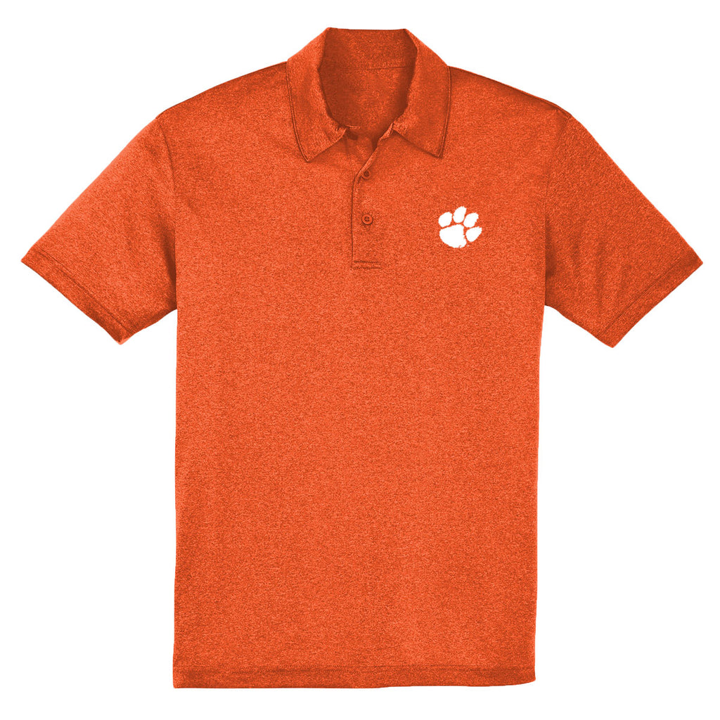 White Paw Embroidery Polo - Deep Orange Heather - 13216