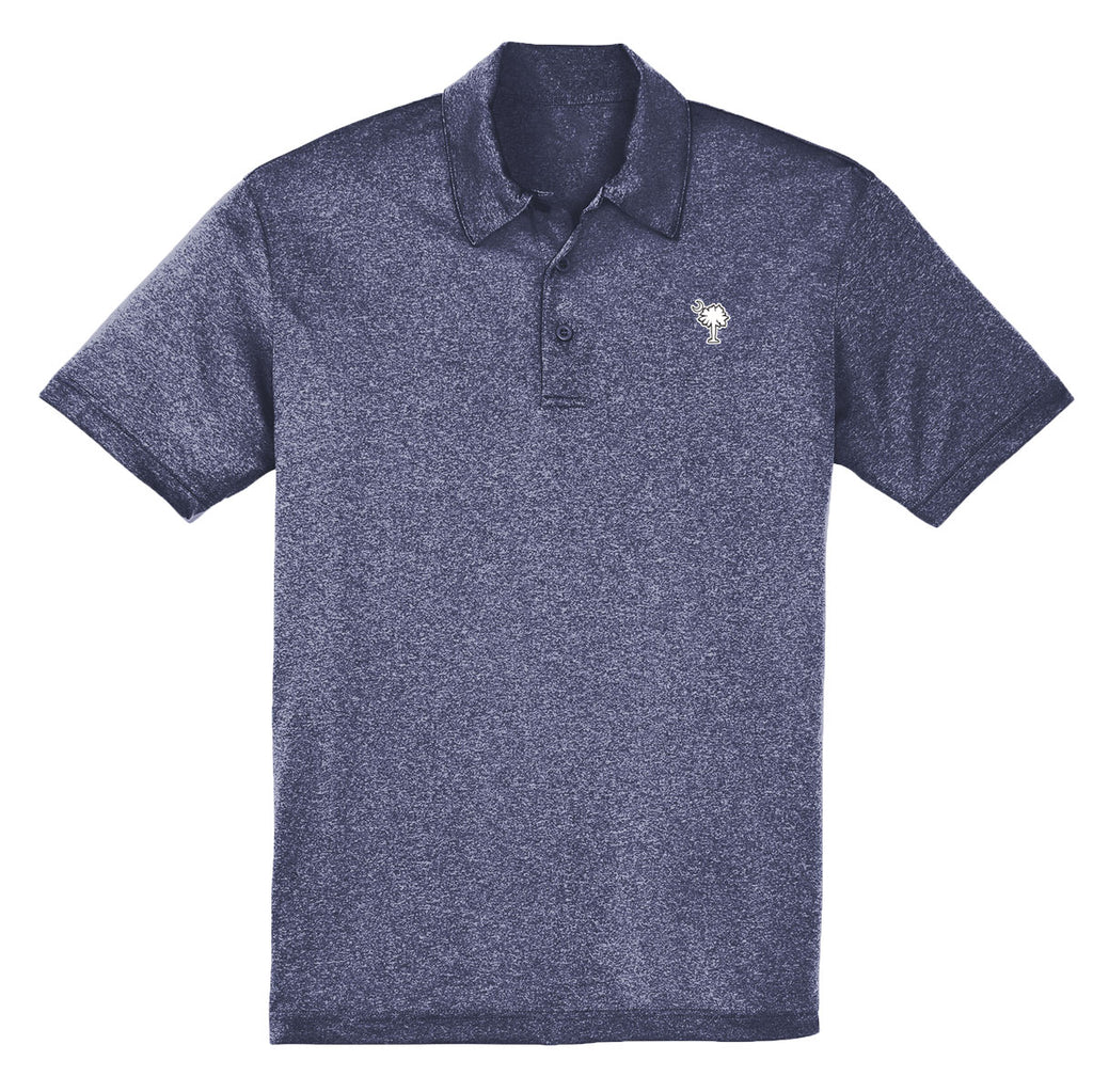 Palmetto Tree Embroidery Polo - Heather Navy - 460