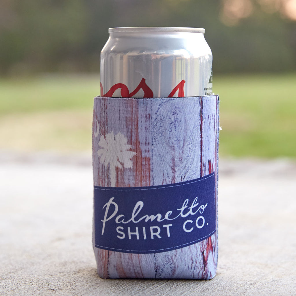 Palmetto Logo on Wood Reversible Koozie - 12617