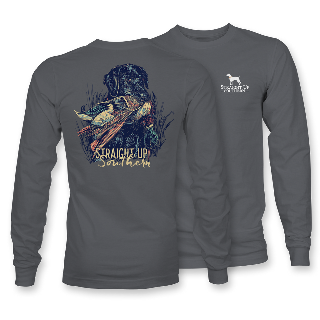Lab with Mallard - LONG SLEEVE - 18614 - Charcoal
