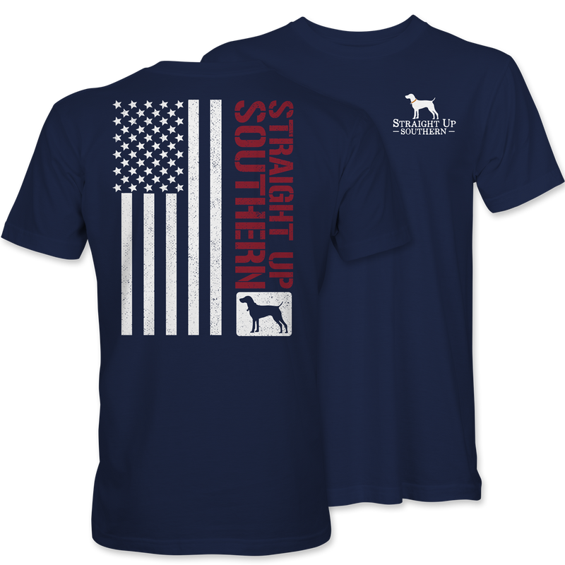 Worn Flag - Navy | Straight Up Southern – Koss Creative