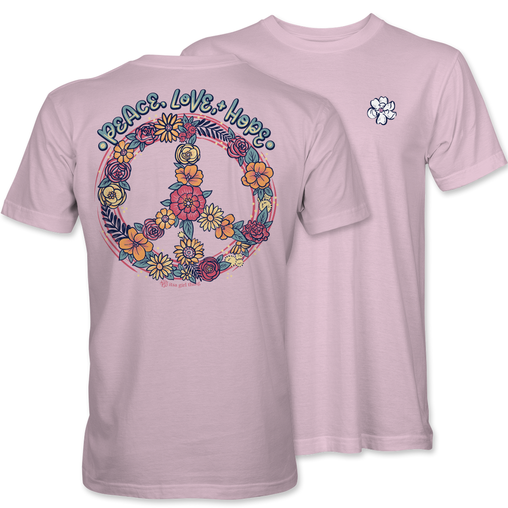 Floral Peace Sign - 21724 Light Pink