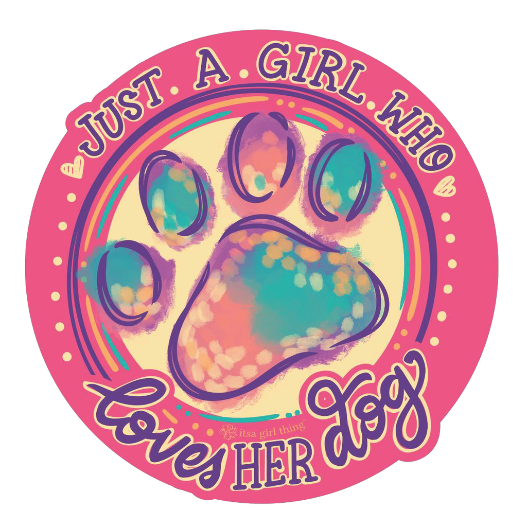 Girl Loves Dog Decal - 21758