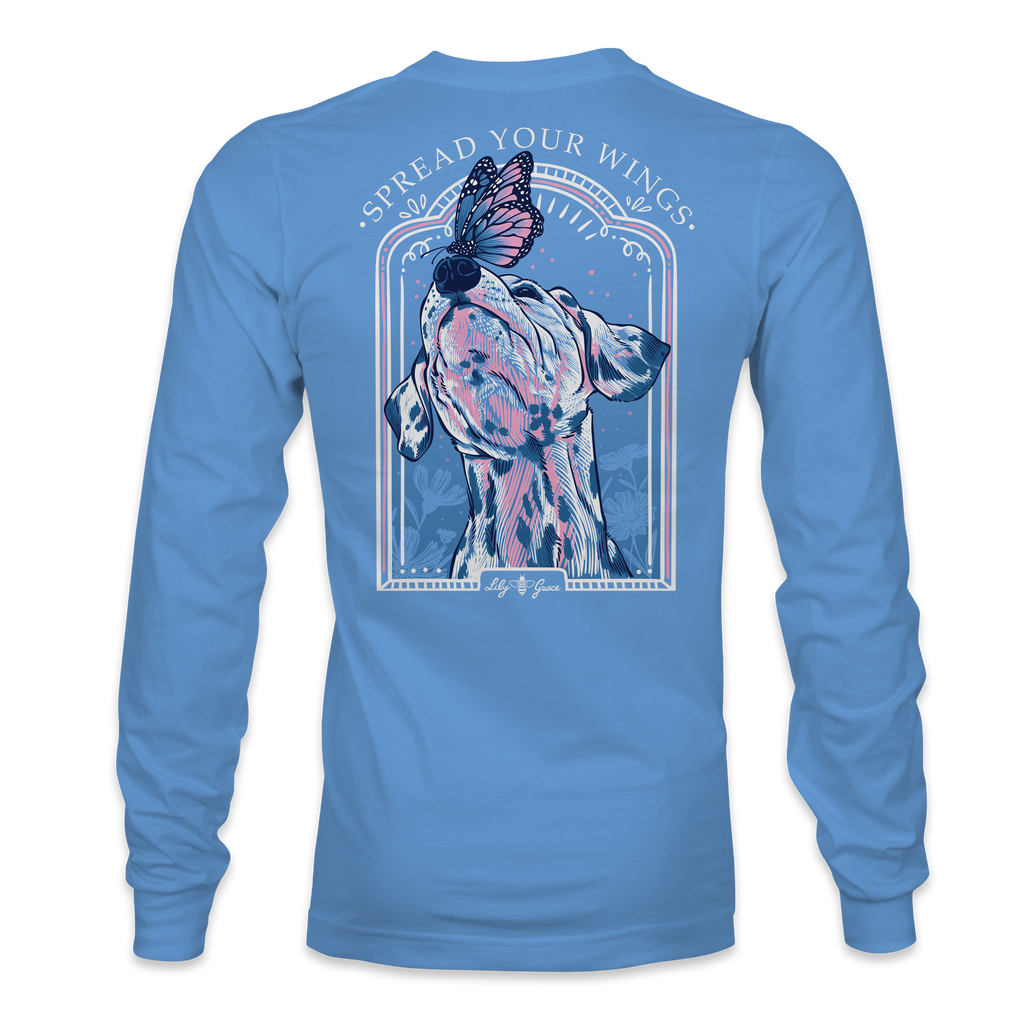 Dalmatian Butterfly - LONG SLEEVE - 22797 - Azure