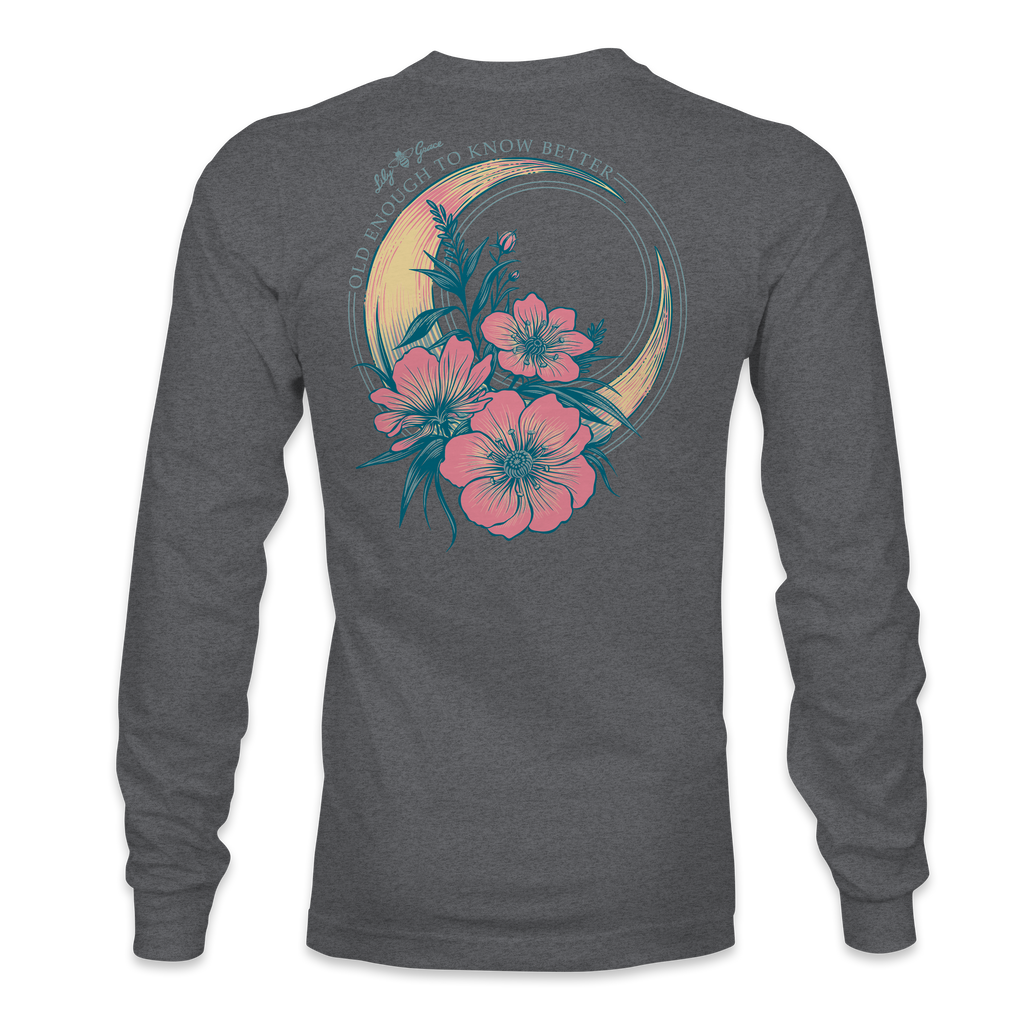 Moon Flowers - LONG SLEEVE - 22801 - Graphite