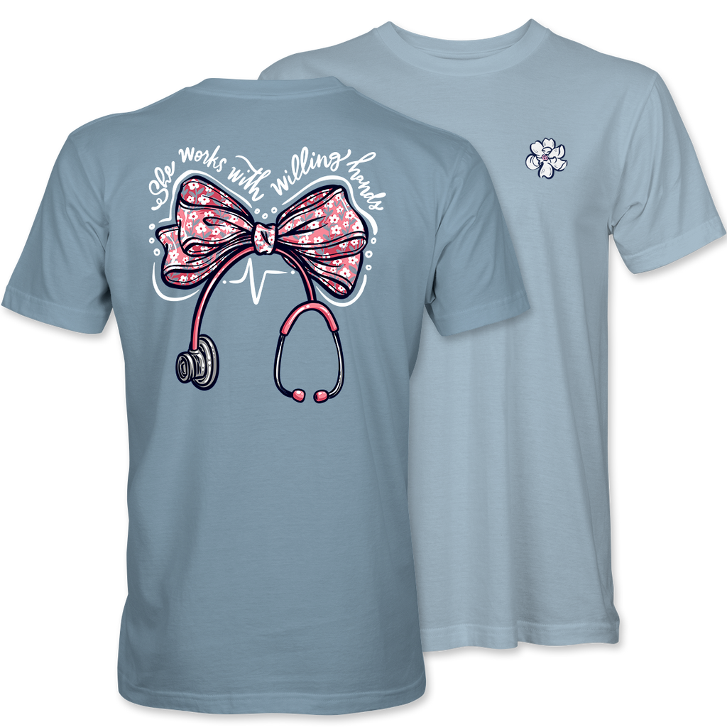 Nurse Bow - 22863 - Light Blue