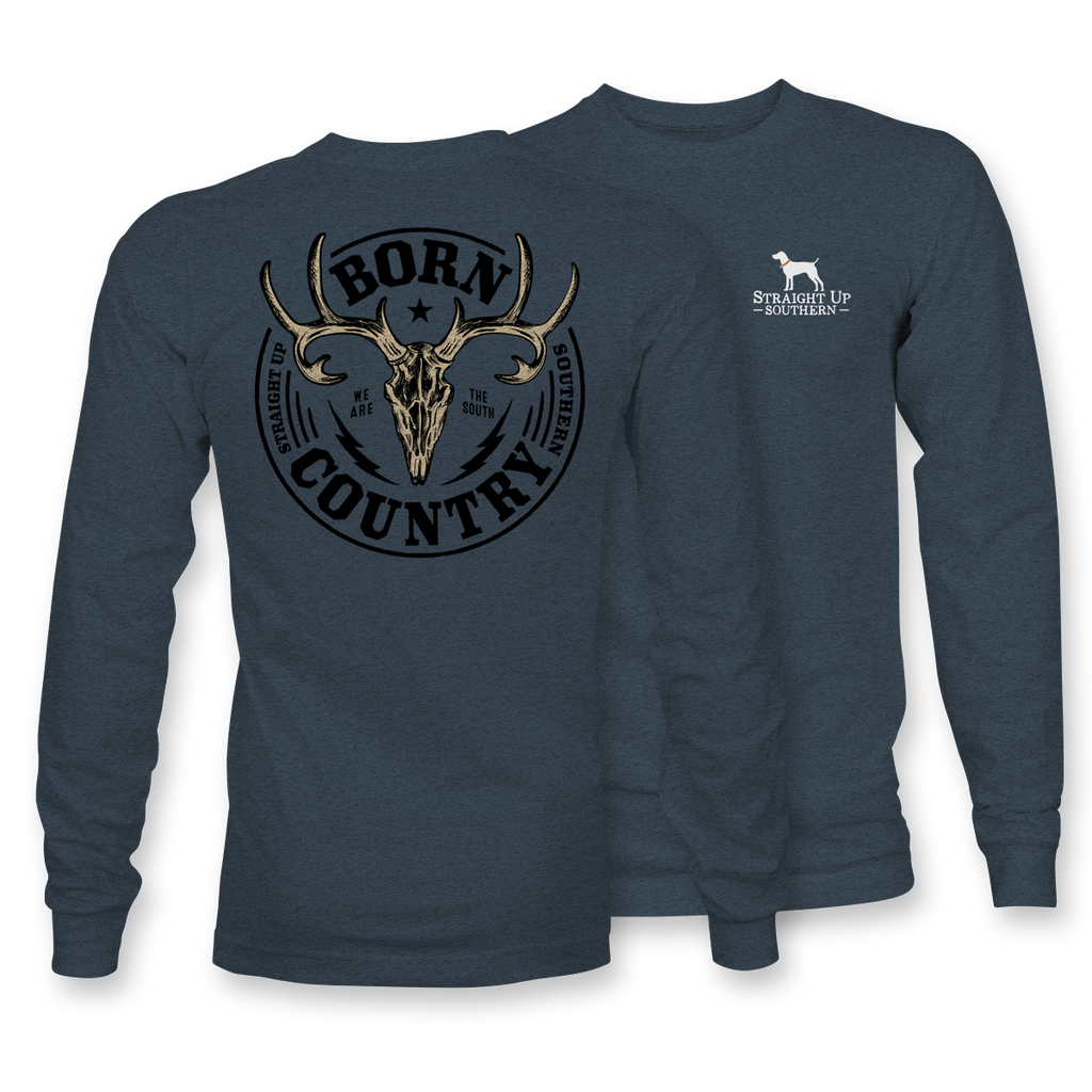 Born Country - LONG SLEEVE - 22870 - Heather Navy