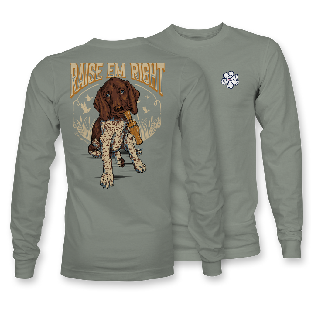 Raise Em Right - LONG SLEEVE - Stonewash Green - 22991