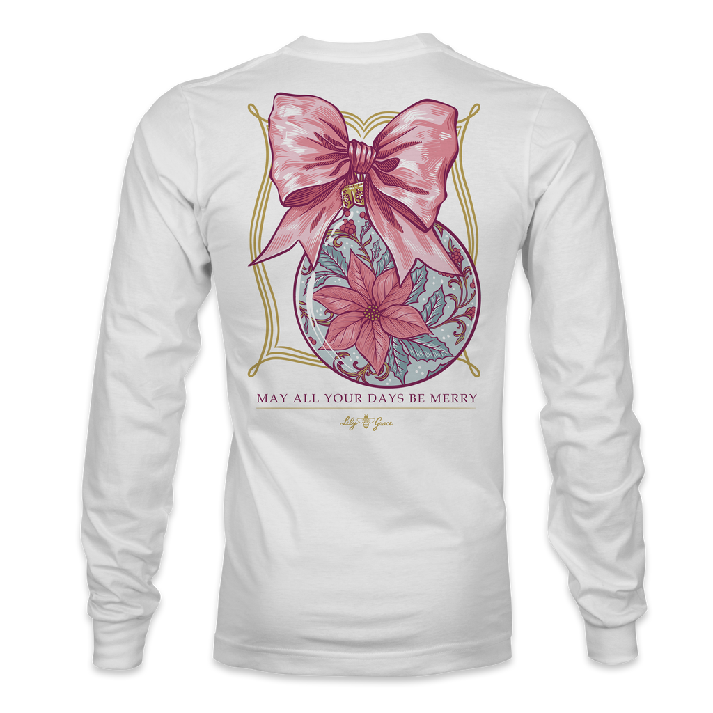 Poinsettia Ornament - LONG SLEEVE - 23133 - White