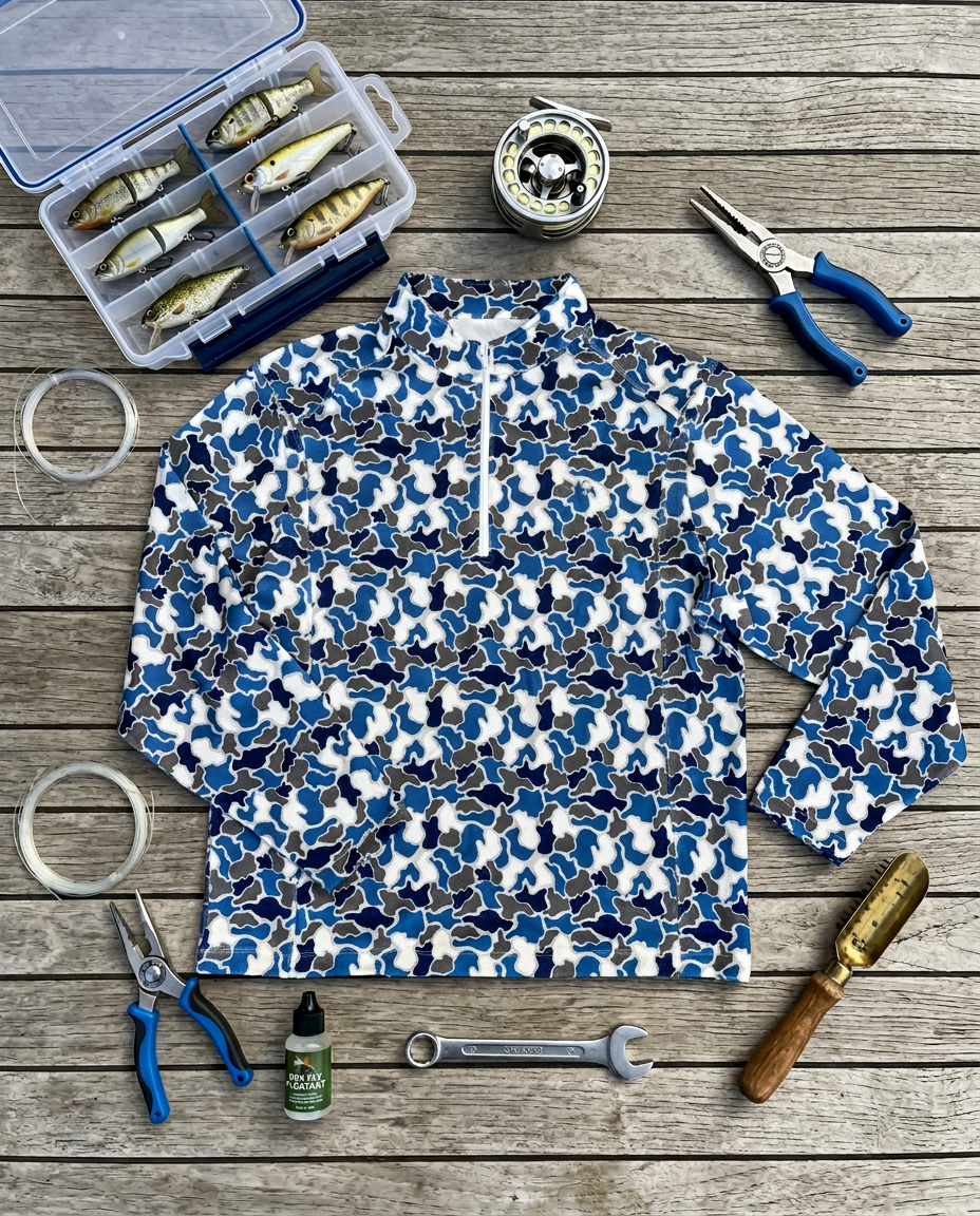 Dog Logo - QUARTER ZIP - 23075 - BLUE CAMO